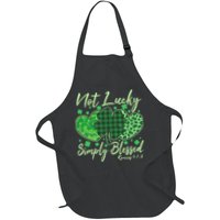 Cute St. Patrick's Day Not Lucky Simply Blessed Romans 4: 78 Apron