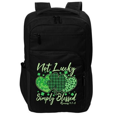 Cute St. Patrick's Day Not Lucky Simply Blessed Romans 4: 78 Impact Tech Backpack
