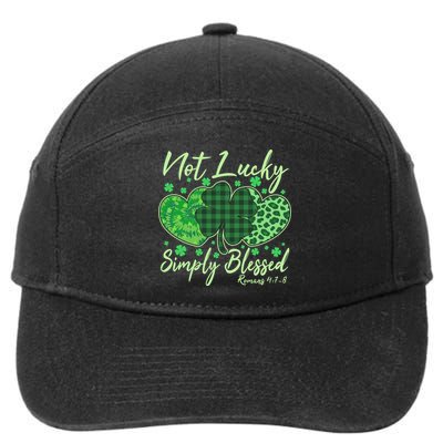 Cute St. Patrick's Day Not Lucky Simply Blessed Romans 4: 78 7-Panel Snapback Hat