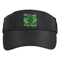 Cute St. Patrick's Day Not Lucky Simply Blessed Romans 4: 78 Adult Drive Performance Visor