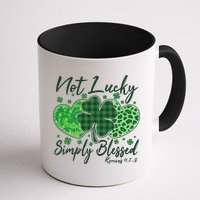 Cute St. Patrick's Day Not Lucky Simply Blessed Romans 4: 78 Mug