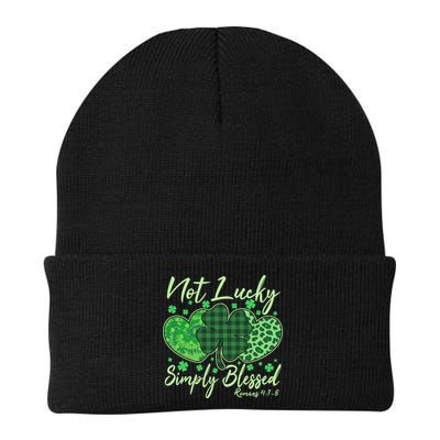 Cute St. Patrick's Day Not Lucky Simply Blessed Romans 4: 78 Beanie