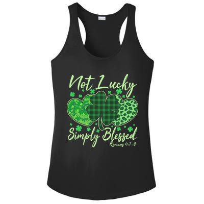 Cute St. Patrick's Day Not Lucky Simply Blessed Romans 4: 78 Ladies PosiCharge Competitor Racerback Tank