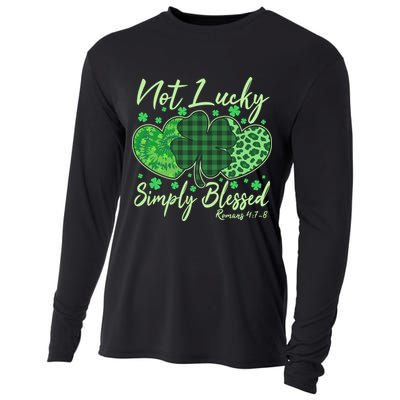 Cute St. Patrick's Day Not Lucky Simply Blessed Romans 4: 78 Cooling Performance Long Sleeve Crew