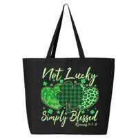Cute St. Patrick's Day Not Lucky Simply Blessed Romans 4: 78 25L Jumbo Tote