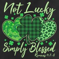 Cute St. Patrick's Day Not Lucky Simply Blessed Romans 4: 78 25L Jumbo Tote