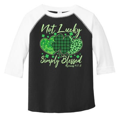 Cute St. Patrick's Day Not Lucky Simply Blessed Romans 4: 78 Toddler Fine Jersey T-Shirt