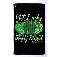 Cute St. Patrick's Day Not Lucky Simply Blessed Romans 4: 78 Golf Towel