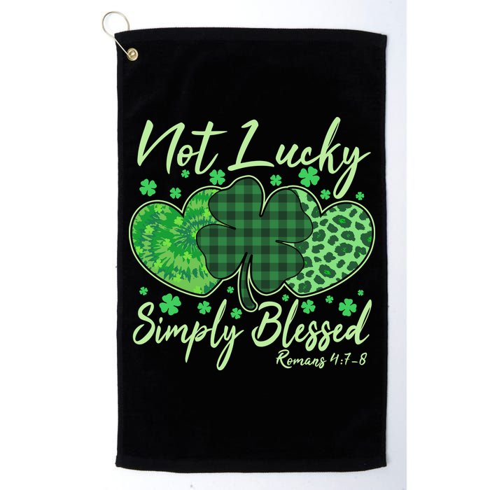 Cute St. Patrick's Day Not Lucky Simply Blessed Romans 4: 78 Golf Towel