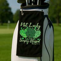 Cute St. Patrick's Day Not Lucky Simply Blessed Romans 4: 78 Golf Towel