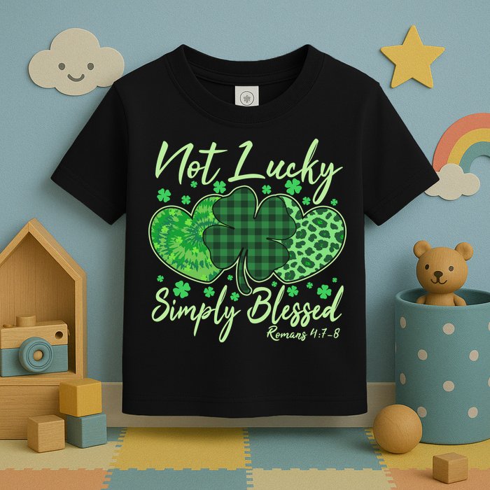 Cute St. Patrick's Day Not Lucky Simply Blessed Romans 4: 78 Toddler T-Shirt