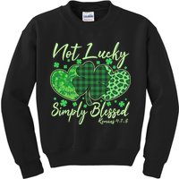 Cute St. Patrick's Day Not Lucky Simply Blessed Romans 4: 78 Kids Sweatshirt