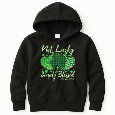 Cute St. Patrick's Day Not Lucky Simply Blessed Romans 4: 78 Kids Hoodie