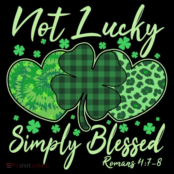 Cute St. Patrick's Day Not Lucky Simply Blessed Romans 4: 78 Short Acrylic Beanie