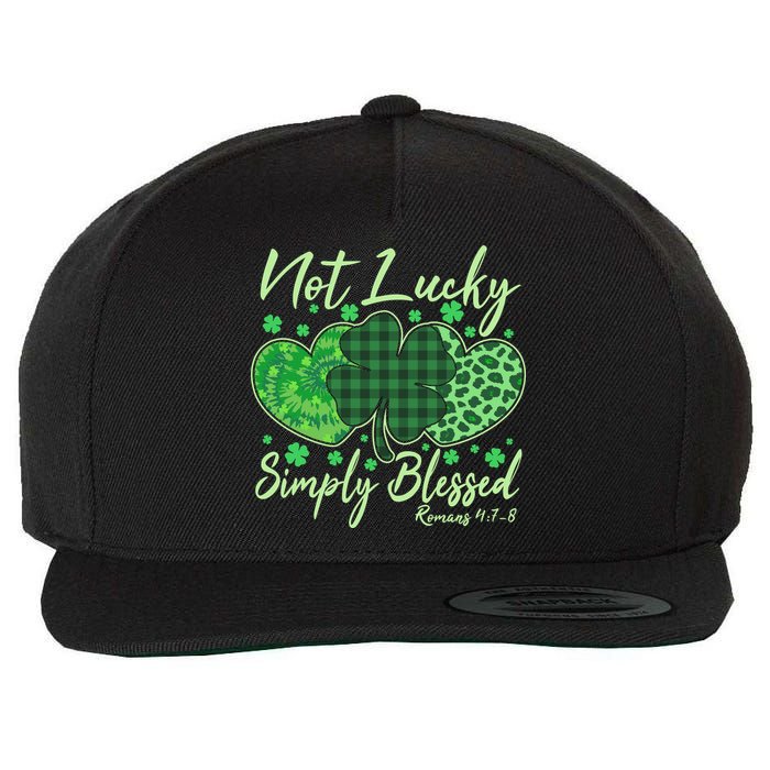 Cute St. Patrick's Day Not Lucky Simply Blessed Romans 4: 78 Wool Snapback Cap