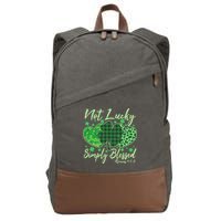 Cute St. Patrick's Day Not Lucky Simply Blessed Romans 4: 78 Cotton Canvas Backpack