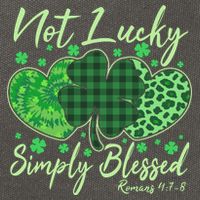 Cute St. Patrick's Day Not Lucky Simply Blessed Romans 4: 78 Cotton Canvas Backpack