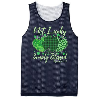 Cute St. Patrick's Day Not Lucky Simply Blessed Romans 4: 78 Mesh Reversible Basketball Jersey Tank