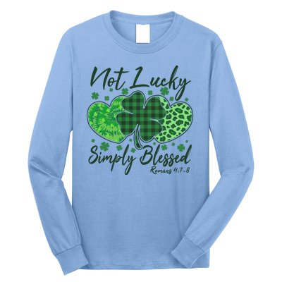 Cute St. Patrick's Day Not Lucky Simply Blessed Romans 4: 78 Long Sleeve Shirt