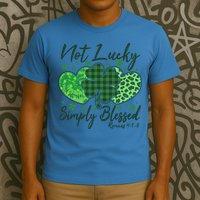 Cute St. Patrick's Day Not Lucky Simply Blessed Romans 4: 78 T-Shirt