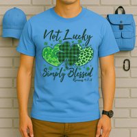 Cute St. Patrick's Day Not Lucky Simply Blessed Romans 4: 78 T-Shirt