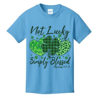 Cute St. Patrick's Day Not Lucky Simply Blessed Romans 4: 78 Kids T-Shirt