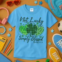 Cute St. Patrick's Day Not Lucky Simply Blessed Romans 4: 78 Kids T-Shirt