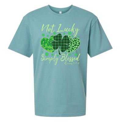 Cute St. Patrick's Day Not Lucky Simply Blessed Romans 4: 78 Sueded Cloud Jersey T-Shirt