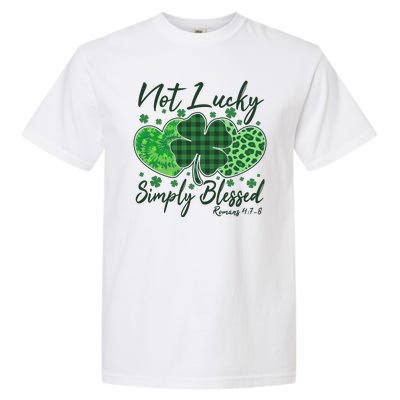 Cute St. Patrick's Day Not Lucky Simply Blessed Romans 4: 78 Garment-Dyed Heavyweight T-Shirt