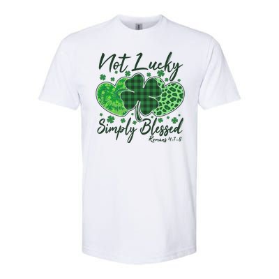 Cute St. Patrick's Day Not Lucky Simply Blessed Romans 4: 78 Softstyle CVC T-Shirt