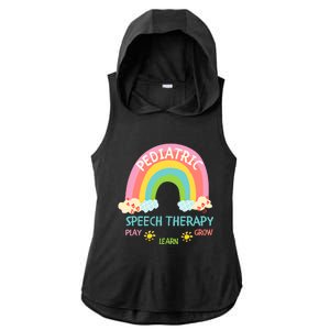 Cute Spring Pediatric Speech Therapy Slp Rainbow Therapist Gift Ladies PosiCharge Tri-Blend Wicking Draft Hoodie Tank