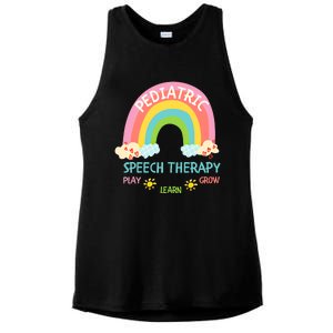 Cute Spring Pediatric Speech Therapy Slp Rainbow Therapist Gift Ladies PosiCharge Tri-Blend Wicking Tank