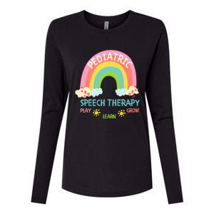 Cute Spring Pediatric Speech Therapy Slp Rainbow Therapist Gift Womens Cotton Relaxed Long Sleeve T-Shirt