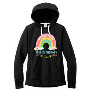 Cute Spring Pediatric Speech Therapy Slp Rainbow Therapist Gift Women's Fleece Hoodie