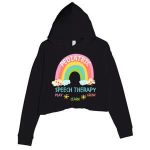 Cute Spring Pediatric Speech Therapy Slp Rainbow Therapist Gift Crop Fleece Hoodie