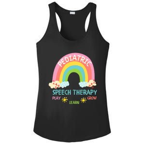 Cute Spring Pediatric Speech Therapy Slp Rainbow Therapist Gift Ladies PosiCharge Competitor Racerback Tank