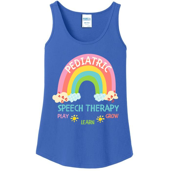 Cute Spring Pediatric Speech Therapy Slp Rainbow Therapist Gift Ladies Essential Tank