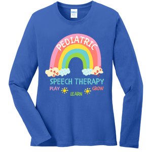 Cute Spring Pediatric Speech Therapy Slp Rainbow Therapist Gift Ladies Long Sleeve Shirt