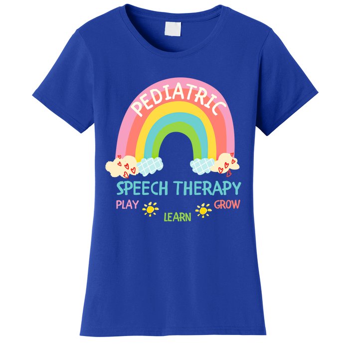 Cute Spring Pediatric Speech Therapy Slp Rainbow Therapist Gift Women's T-Shirt