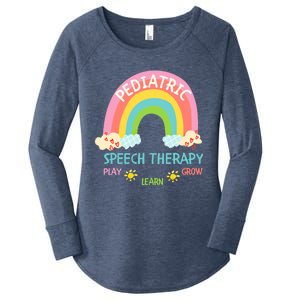 Cute Spring Pediatric Speech Therapy Slp Rainbow Therapist Gift Women's Perfect Tri Tunic Long Sleeve Shirt