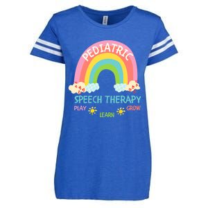 Cute Spring Pediatric Speech Therapy Slp Rainbow Therapist Gift Enza Ladies Jersey Football T-Shirt