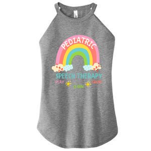 Cute Spring Pediatric Speech Therapy Slp Rainbow Therapist Gift Women's Perfect Tri Rocker Tank