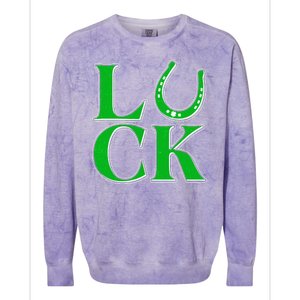 Cool St Patrick's Day Luck Lucky Horseshoe Colorblast Crewneck Sweatshirt