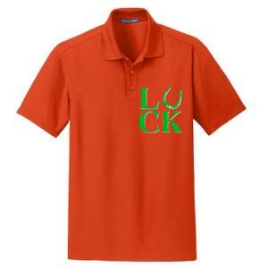 Cool St Patrick's Day Luck Lucky Horseshoe Dry Zone Grid Polo