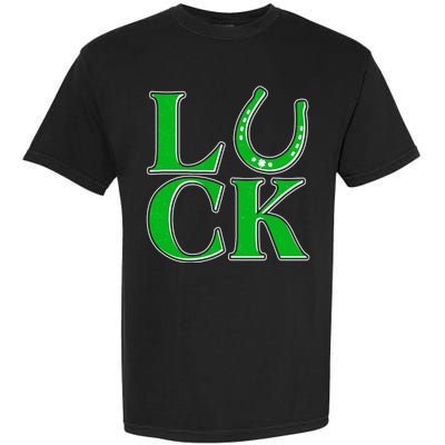 Cool St Patrick's Day Luck Lucky Horseshoe Garment-Dyed Heavyweight T-Shirt