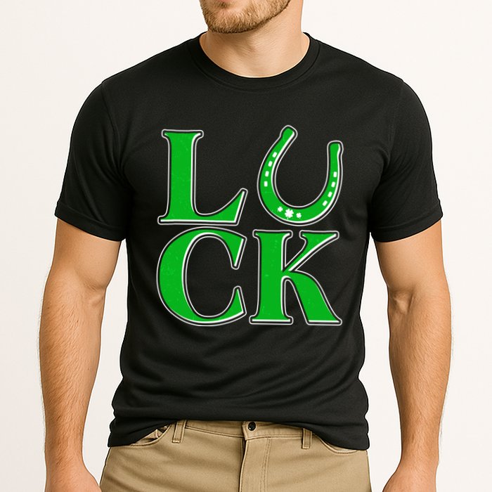Cool St Patrick's Day Luck Lucky Horseshoe Cooling Performance Crew T-Shirt