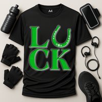 Cool St Patrick's Day Luck Lucky Horseshoe Cooling Performance Crew T-Shirt