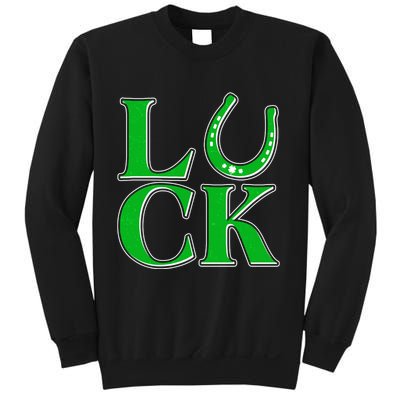 Cool St Patrick's Day Luck Lucky Horseshoe Sweatshirt