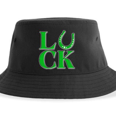 Cool St Patrick's Day Luck Lucky Horseshoe Sustainable Bucket Hat