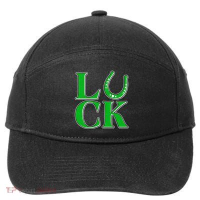 Cool St Patrick's Day Luck Lucky Horseshoe 7-Panel Snapback Hat